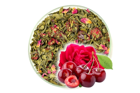 Herbata Zielona Sencha SOCZYSTE WIŚNIE SAKURA Magia Soczystych Wiśni